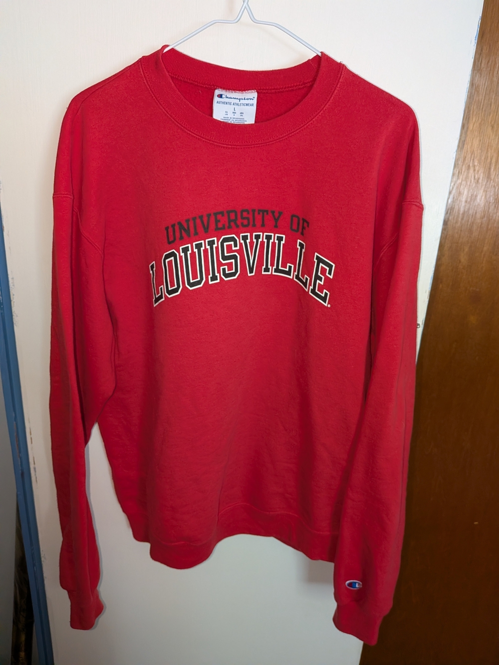 Champion Louisville Cardinals Arch Over Logo Pullover Sweatshirt Red Sweatshirt